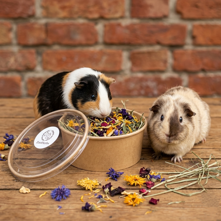 Pełna micha Tymotka i zioła zooherbs dla świnki morskiej.png